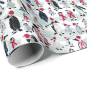 PAPIER CADEAU PARTI PENGUIN VACANCES (Coin rond)