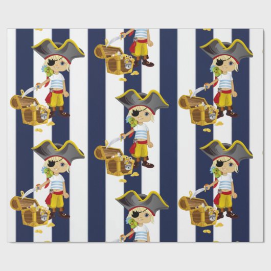 Papier Cadeau Parti Pirate (Plat)