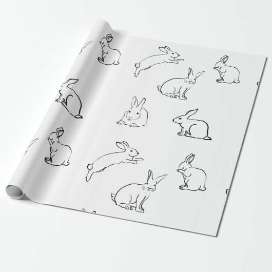 Papier Cadeau Partie de lapin (Déroulé)