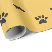 Papier Cadeau Partie d'empreinte de patte (Coin rond)