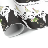 Papier Cadeau Partie d'ours panda par conception de Kindred (Coin rond)