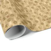 Papier Cadeau Parties scintillant à huile d'or Polka point Monog (Coin rond)