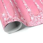 Papier Cadeau Parties scintillant à séchage rose Fille tendance  (Coin rond)
