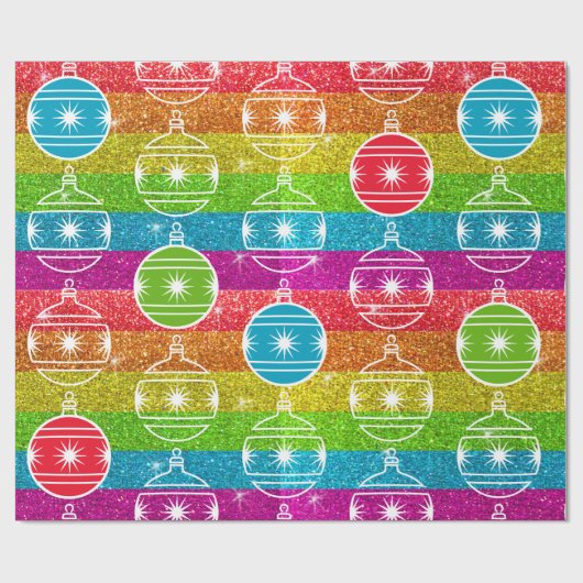 Papier Cadeau Parties scintillant arc-en-ciel Gay Noël (Plat)