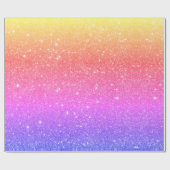 Papier Cadeau Parties scintillant arc-en-ciel moderne (Plat)