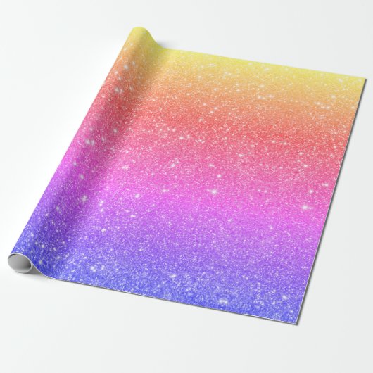 Papier Cadeau Parties scintillant arc-en-ciel moderne (Déroulé)