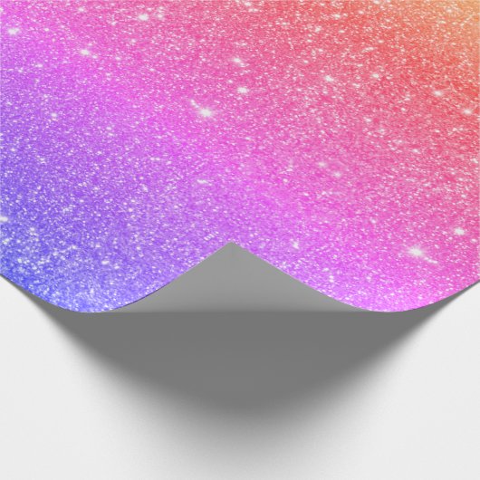 Papier Cadeau Parties scintillant arc-en-ciel moderne (Coin)
