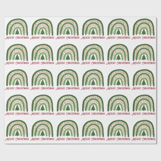 Papier Cadeau Parties scintillant arc-en-ciel rouge or vert (Plat)
