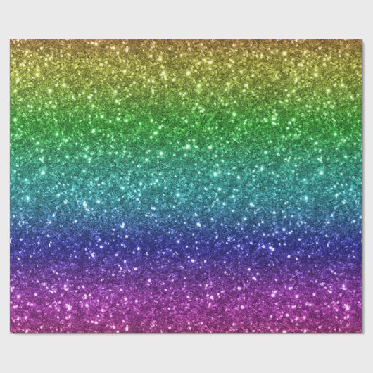 Papier Cadeau Parties scintillant arc-en-ciel sans fil 1 (Plat)