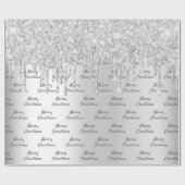 Papier Cadeau Parties scintillant argent brillant Noël Noël Noël (Plat)