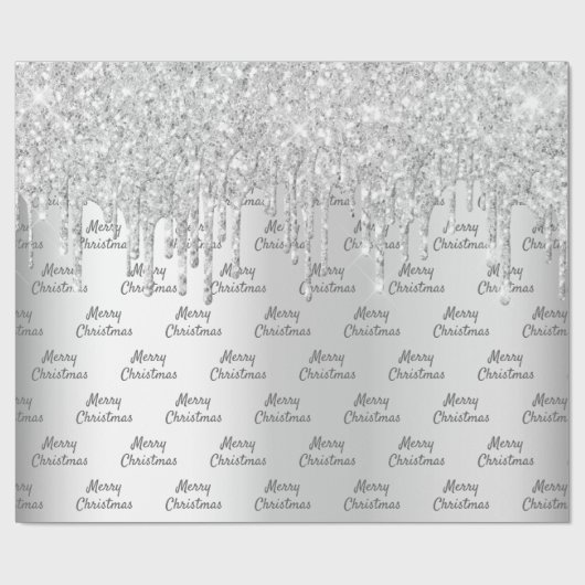 Papier Cadeau Parties scintillant argent brillant Noël Noël Noël (Plat)