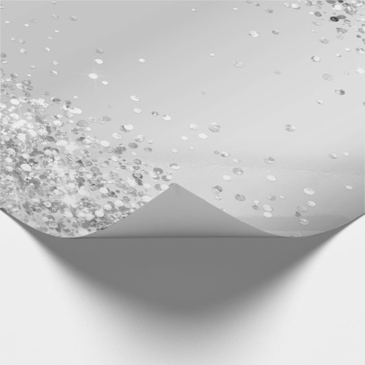 Papier Cadeau Parties scintillant argent confetti scintillant No (Coin)