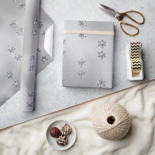 Papier Cadeau Parties scintillant Argent Étoiles Noël Fêtes (Artisanat)