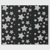 Papier Cadeau Parties scintillant argent scintille Étoiles motif (Plat)