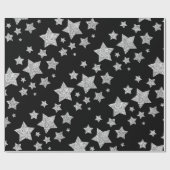 Papier Cadeau Parties scintillant argent scintille Étoiles motif (Plat)