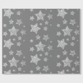 Papier Cadeau Parties scintillant argent scintille Étoiles motif (Plat)