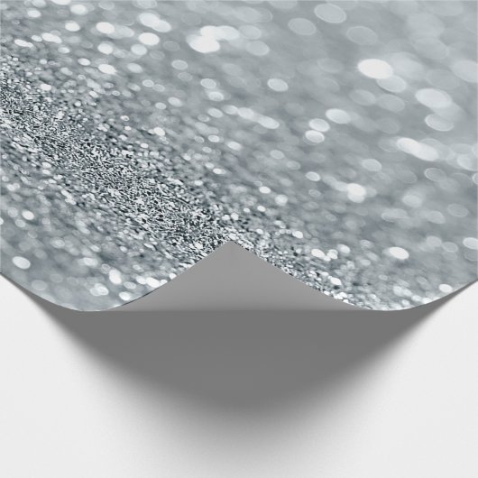 Papier Cadeau Parties scintillant Argent Sparkle Bokeh Lights Gl (Coin)