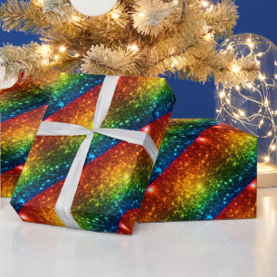 Papier Cadeau Parties scintillant Astral Arc-En-Ciel Seul L'Amou