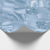 Papier Cadeau Parties scintillant Bleu Bébé élégant et Quatrefoi (Coin)