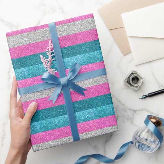 Papier Cadeau Parties scintillant bleu et blanc rose Gay pride t (Cadeaux)