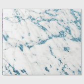 Papier Cadeau Parties scintillant Bleue Bleue Gris Blanc Carrara (Plat)