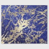 Papier Cadeau Parties scintillant Bleue Cobalt Sepia Or Marbre P (Plat)