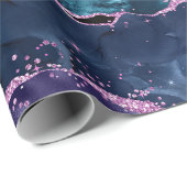 Papier Cadeau Parties scintillant bleue et violet marine Agate m (Coin rond)
