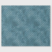 Papier Cadeau Parties scintillant bleue turquoise rayures (Plat)