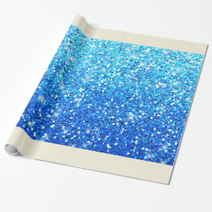 Papier Cadeau Parties scintillant bleues Étincelles Texture