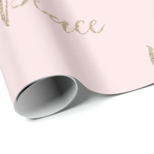 Papier Cadeau Parties scintillant Blush Pink Gold Luxe Paix     