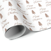 Papier Cadeau Parties scintillant Boho moderne Noël Arbre Joyeux (Coin rond)