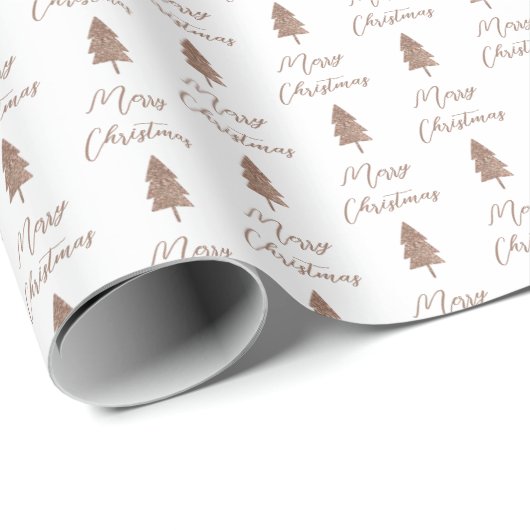 Papier Cadeau Parties scintillant Boho moderne Noël Arbre Joyeux (Coin rond)