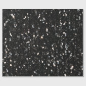 Papier Cadeau Parties scintillant brillante noire et blanche (Plat)
