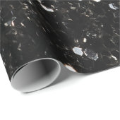 Papier Cadeau Parties scintillant brillante noire et blanche (Coin rond)