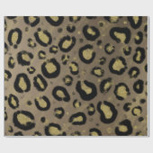 Papier Cadeau Parties scintillant Brown en or et Cheetah léopard (Plat)