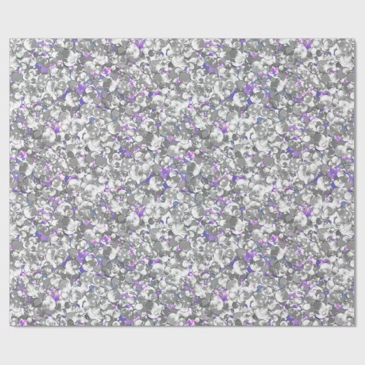 Papier Cadeau Parties scintillant c brillant violet argenté sans (Plat)
