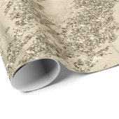 Papier Cadeau Parties scintillant Champagne d'or Marbre brillant (Coin rond)