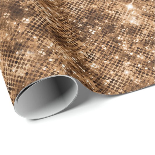 Papier Cadeau Parties scintillant Confetti en bronze or (Coin rond)