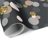 Papier Cadeau Parties scintillant Confetti Peach, Maple, Grey an (Coin rond)