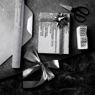 Papier Cadeau Parties scintillant d'argent de dépôt Platinum F