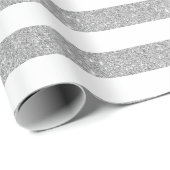 Papier Cadeau Parties scintillant d'argent et papier d'enveloppe (Coin rond)