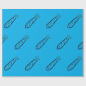 Papier Cadeau Parties scintillant de Fête des pères cravate (Plat)