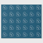 Papier Cadeau Parties scintillant de Fête des pères de coeur Sil (Plat)