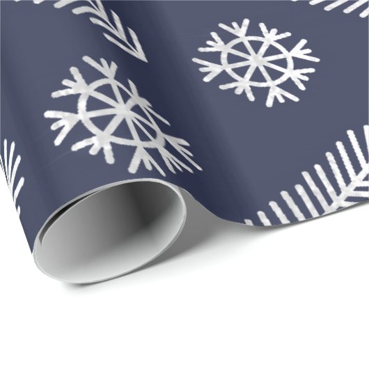 Papier Cadeau Parties scintillant de la Marine Noël Arbre vacanc (Coin rond)
