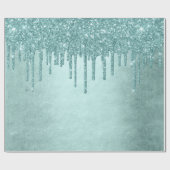 Papier Cadeau Parties scintillant de la pointe de dérive | Aqua  (Plat)