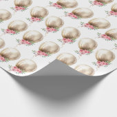 Papier Cadeau Parties scintillant de luxe en balloon beige (Coin)