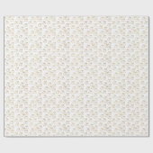 Papier Cadeau Parties scintillant de Noël blanc et or (Plat)