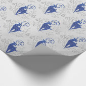 Papier Cadeau Parties scintillant de Noël Design de cerfs (Coin)