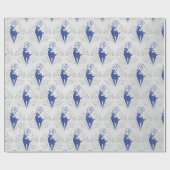 Papier Cadeau Parties scintillant de Noël Design de cerfs (Plat)