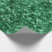 Papier Cadeau Parties scintillant de Noël vert étincelant (Coin)